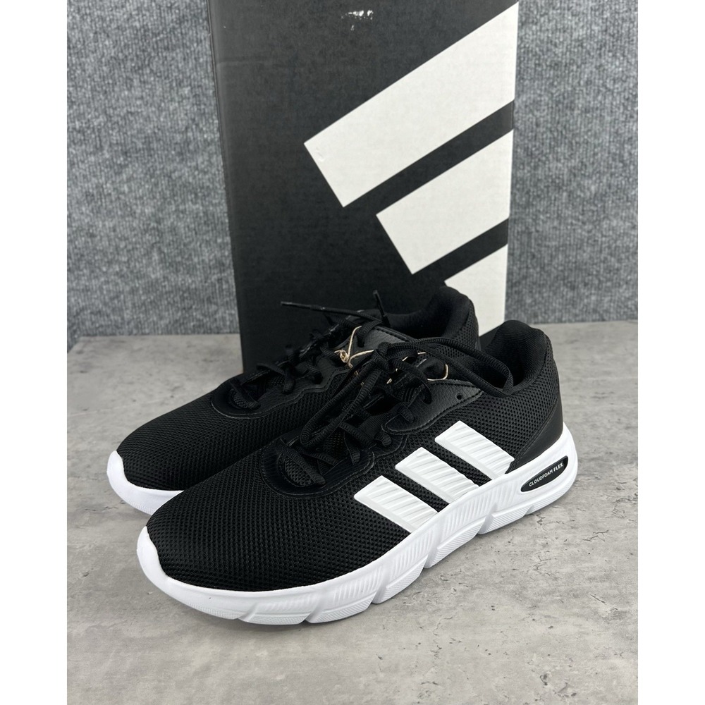 adidas Cloudfoam Flex Laces Women's 9 Shoes Black White New In Box